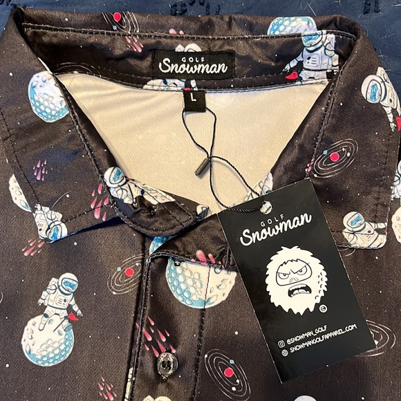 Men’s snowman Golf polo Large - Picture 2 of 3